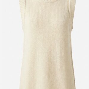 J.Jill Cream Sweater Tunic Medium Sleeveless Cozy Knit Pullover